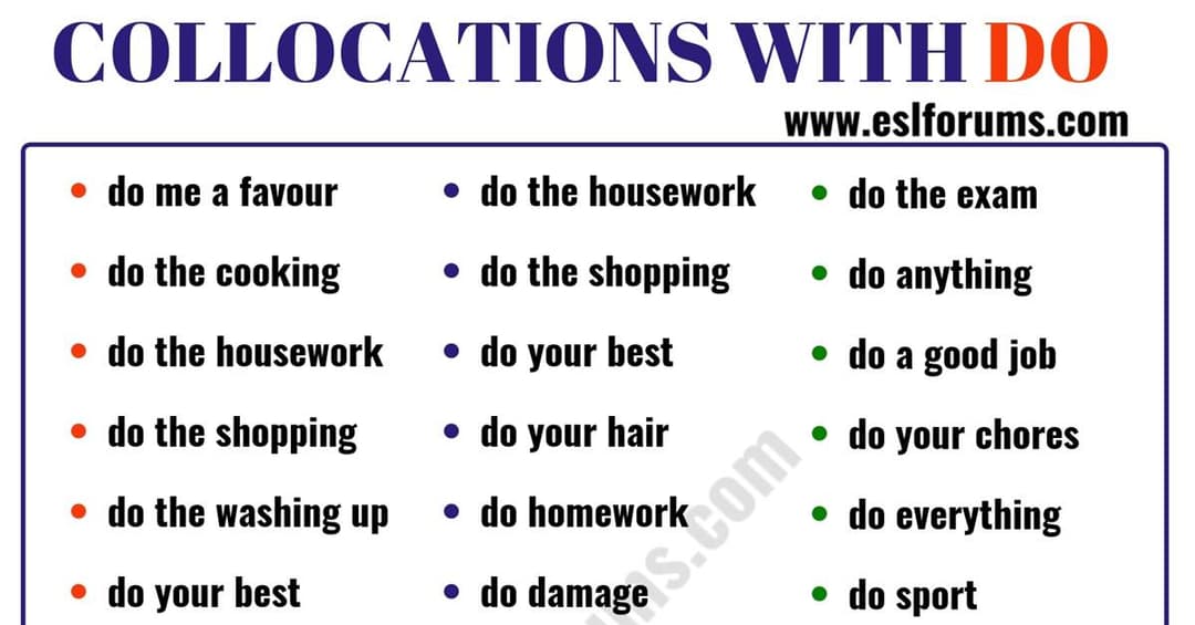 Learn 47 Collocations with DO in English