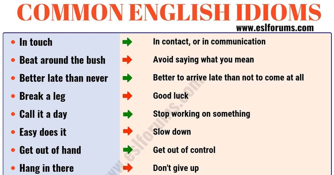 Top 120 Interesting Idioms Examples for ESL Learners