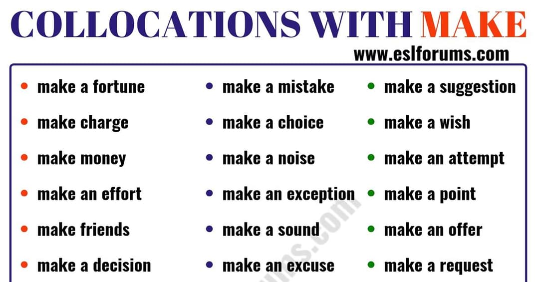 39 Useful Collocations with MAKE in English